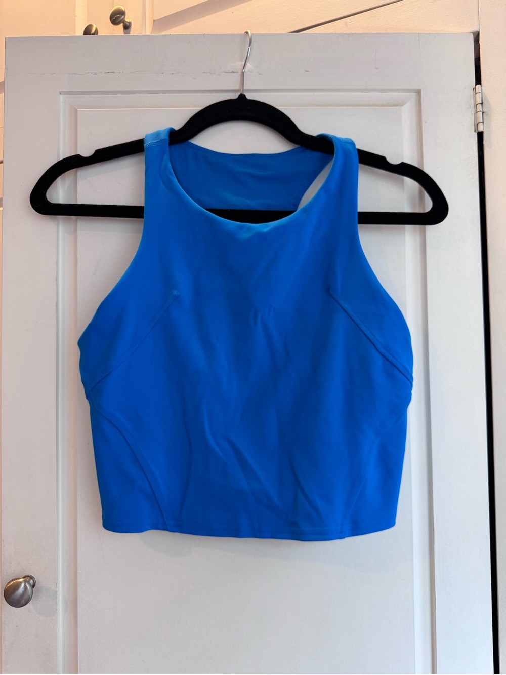 lululemon athletica Bright Blue High-Neck Active Crop & Bike Shorts Set - Picture 2 of 8